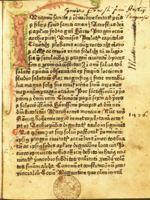 Statuta Arnošta z Pardubic z r. 1476 Statuta Arnošta z Pardubic z r. 1476