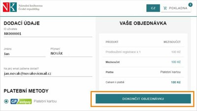 Pokladna - online platba